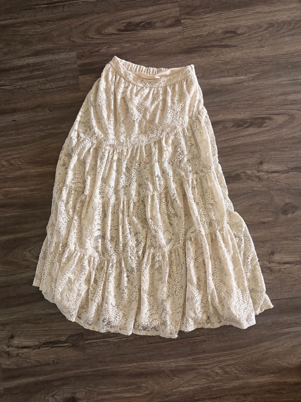 Altar'd State Cream Lace Maxi Skirt